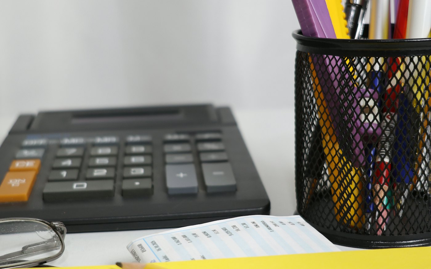 Desk with correspondence, documents and stationery